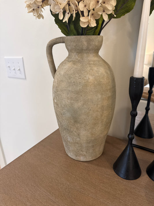 16” Nat Washed Handled Jug Vase