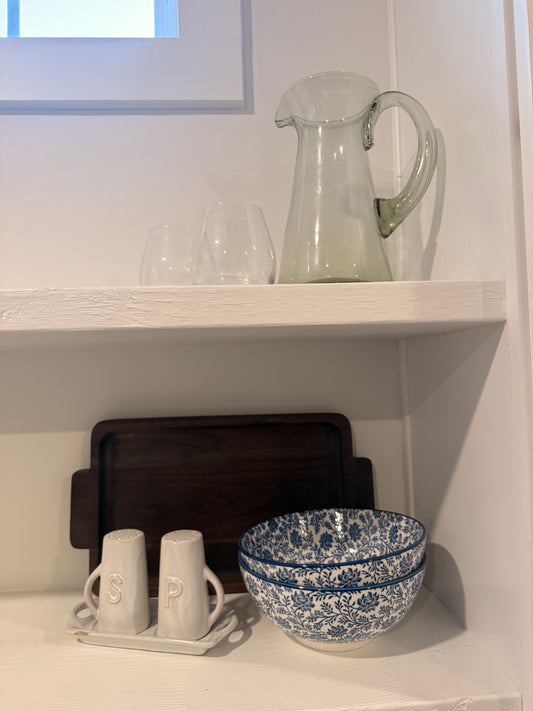 Blue and White Floral Cereal Bowl