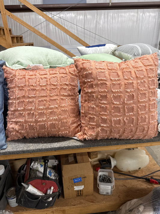 Blush Fringe Throw Pillow Set (Set of 2)