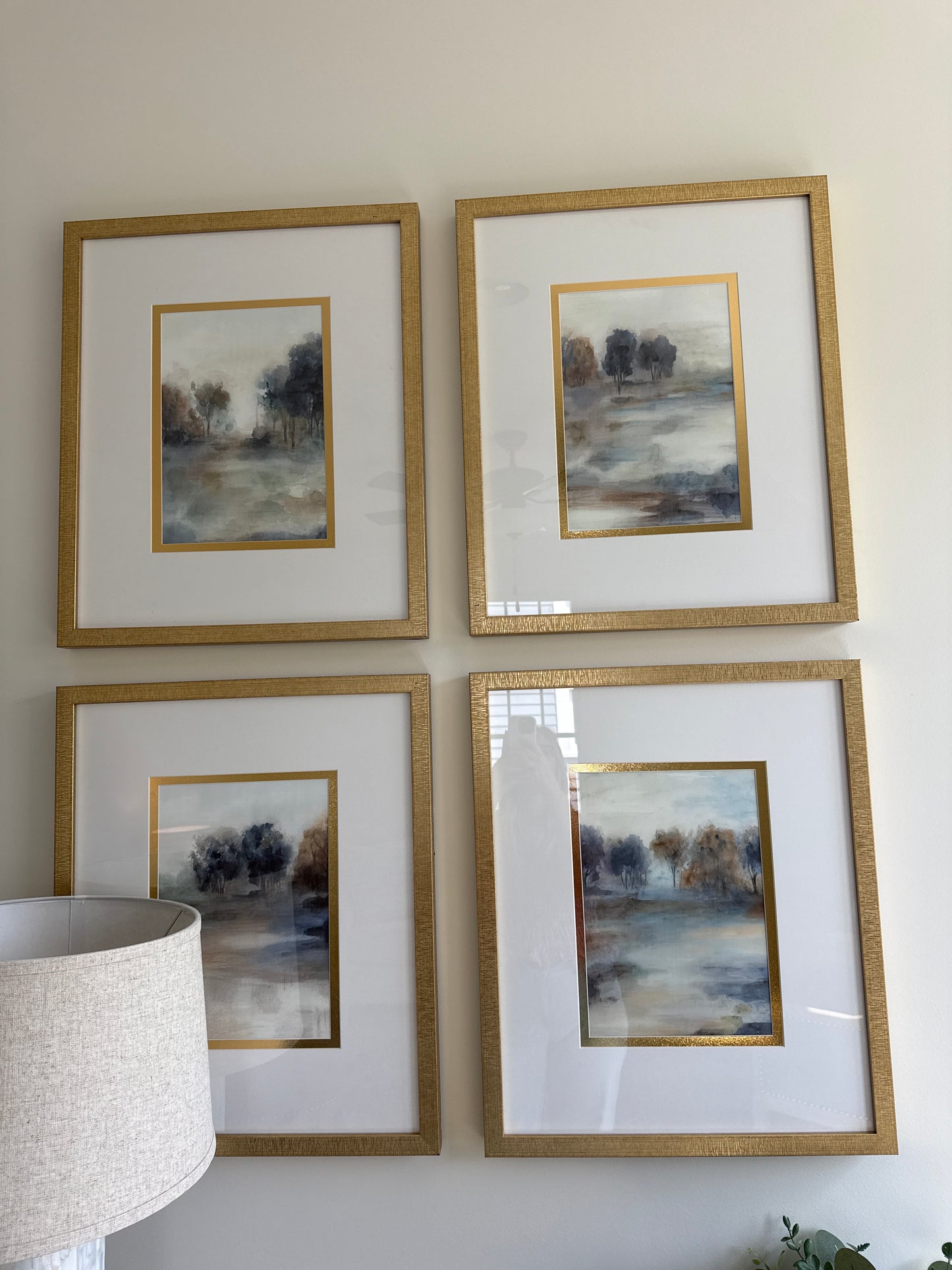 Gold Framed Autumn Woods Art