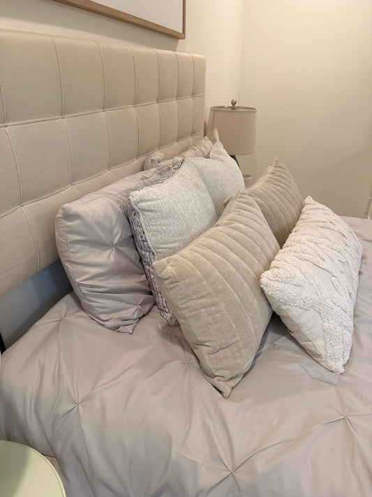 Taupe Pintucked King Sham