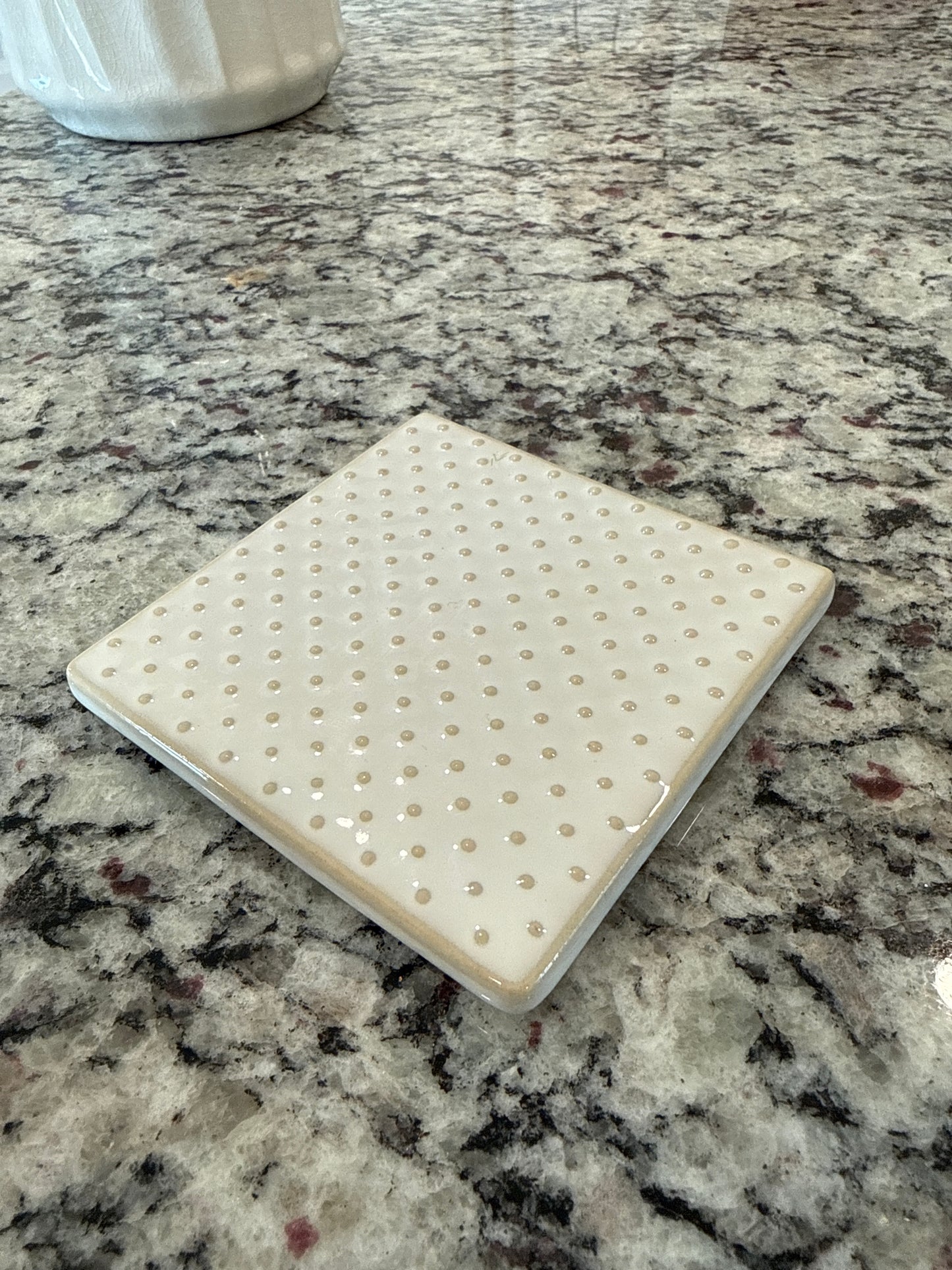 Cream & Ivory Dotted Coaster