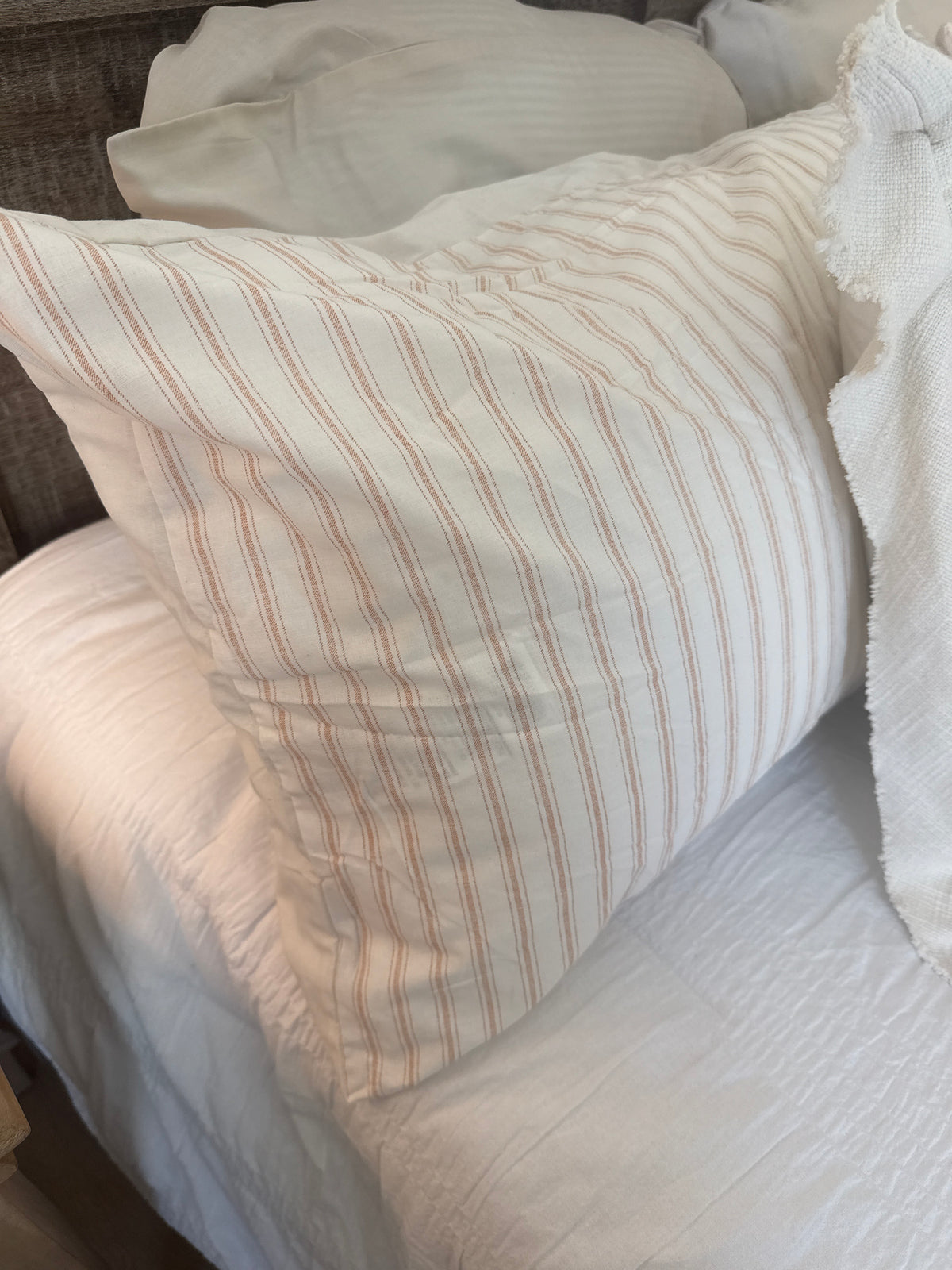 Orange and White Striped Standard Sham