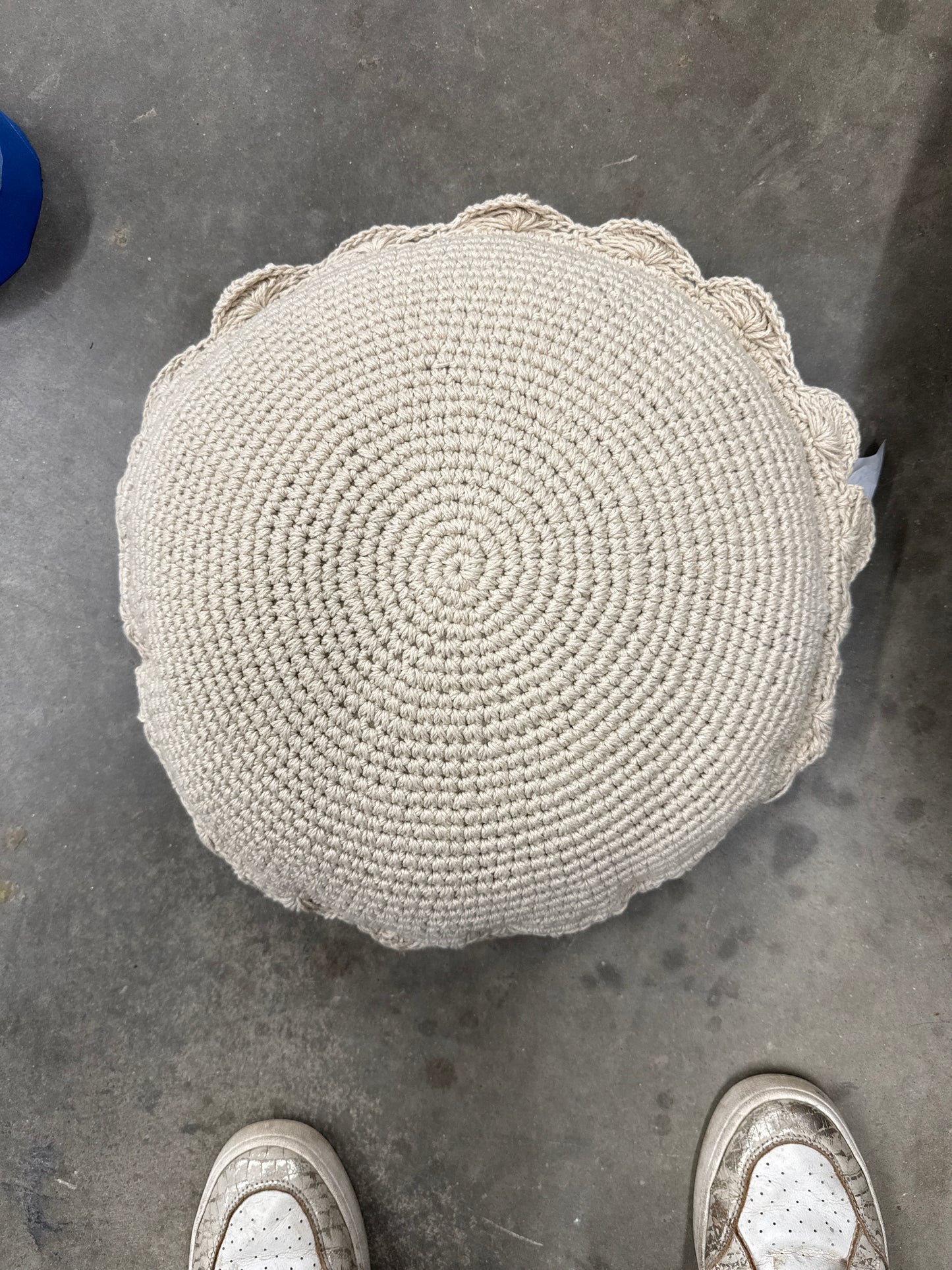 Round Crochet Throw Pillow