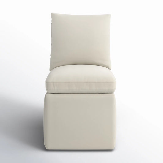 Alayaa Upholstered Side Chair in White Performance Velvet