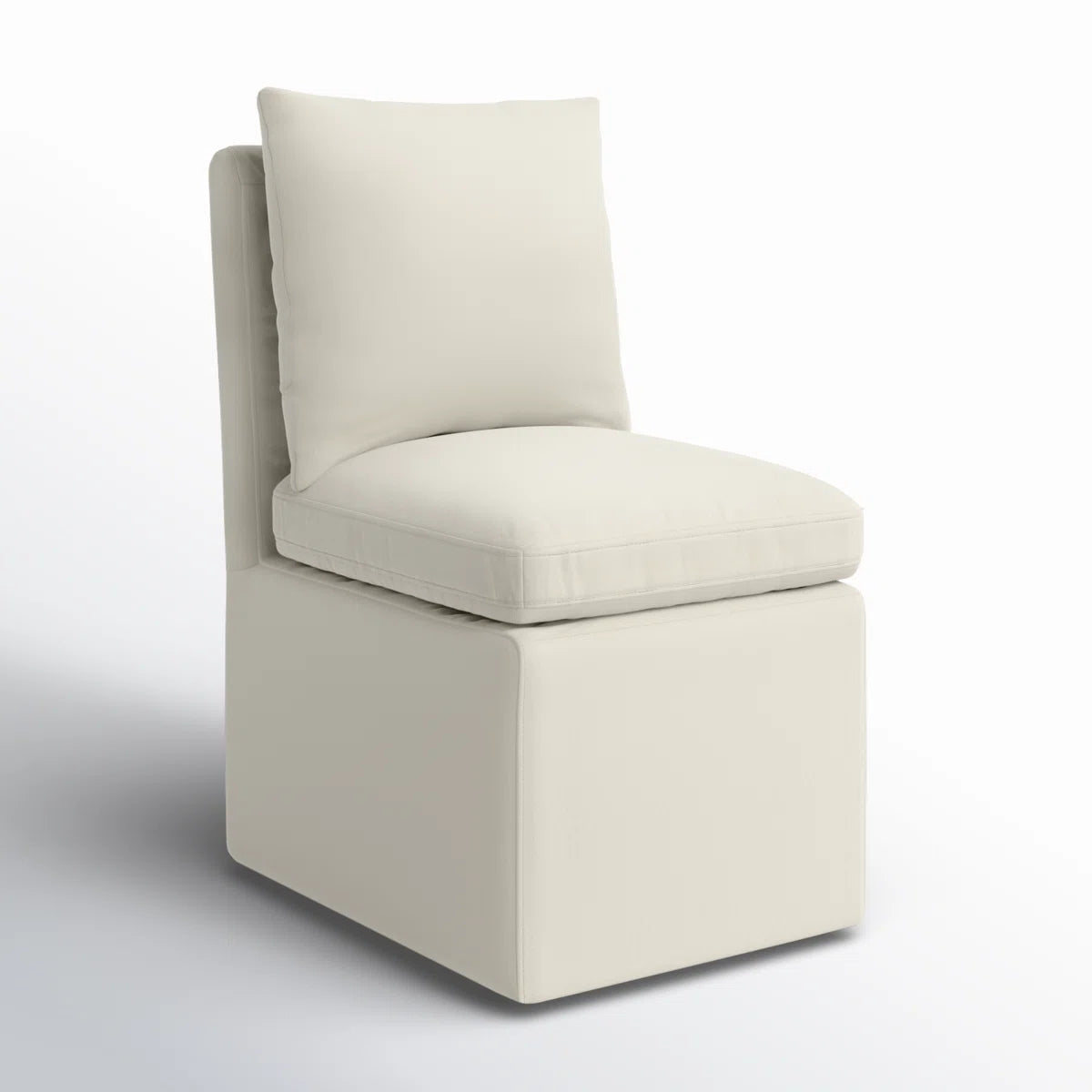 Alayaa Upholstered Side Chair in White Performance Velvet