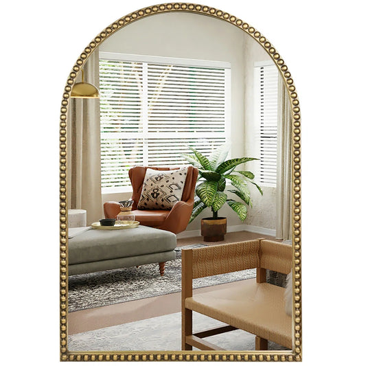 Antique Gold Mirror with Beaded Frame 36" x 24"
