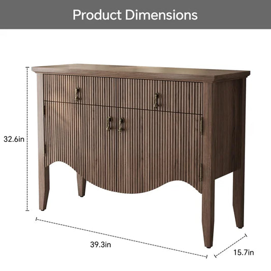 40" Fluted Wood Storage Cabinet