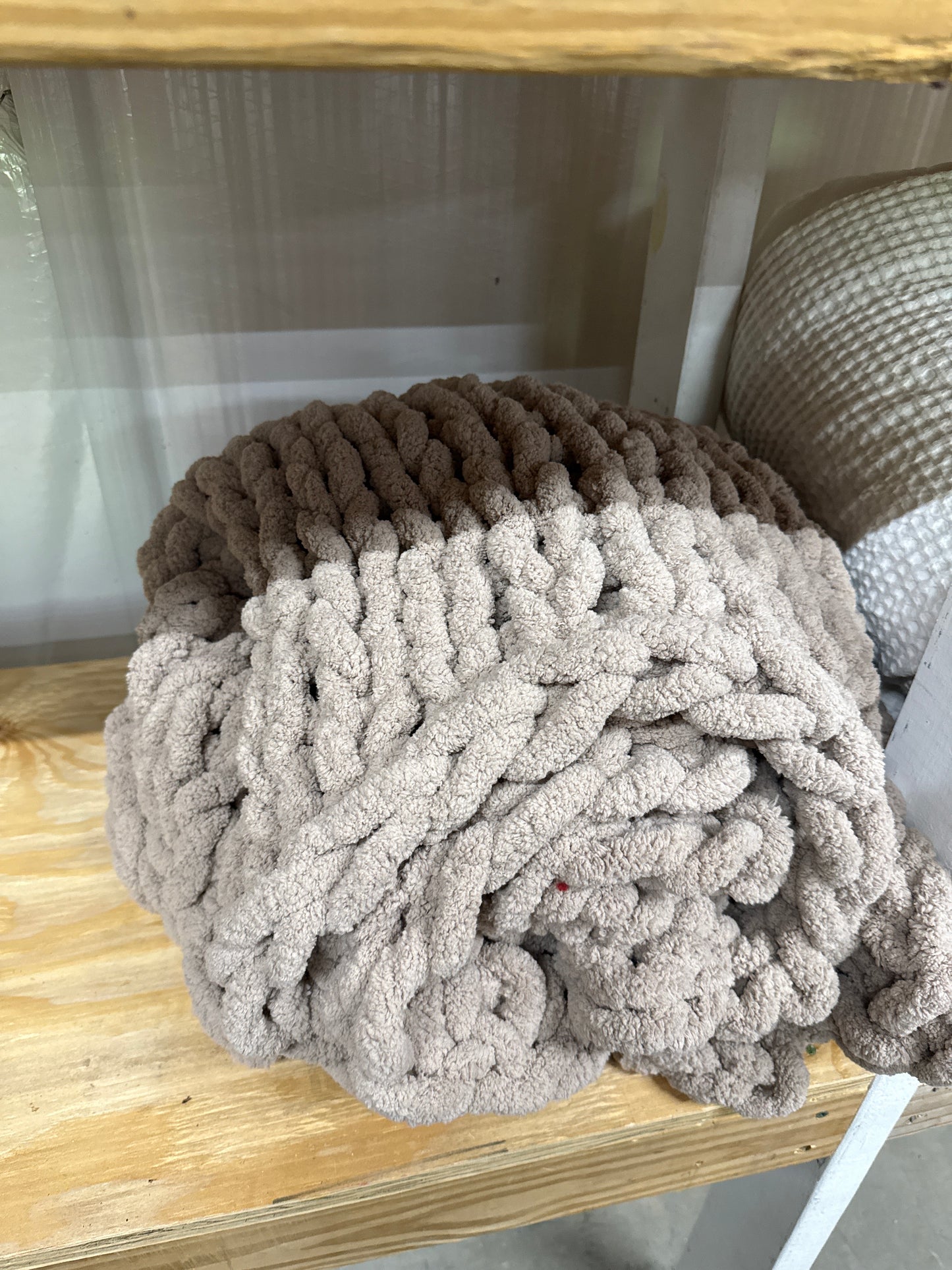 Brown Quilted Throw Blanket