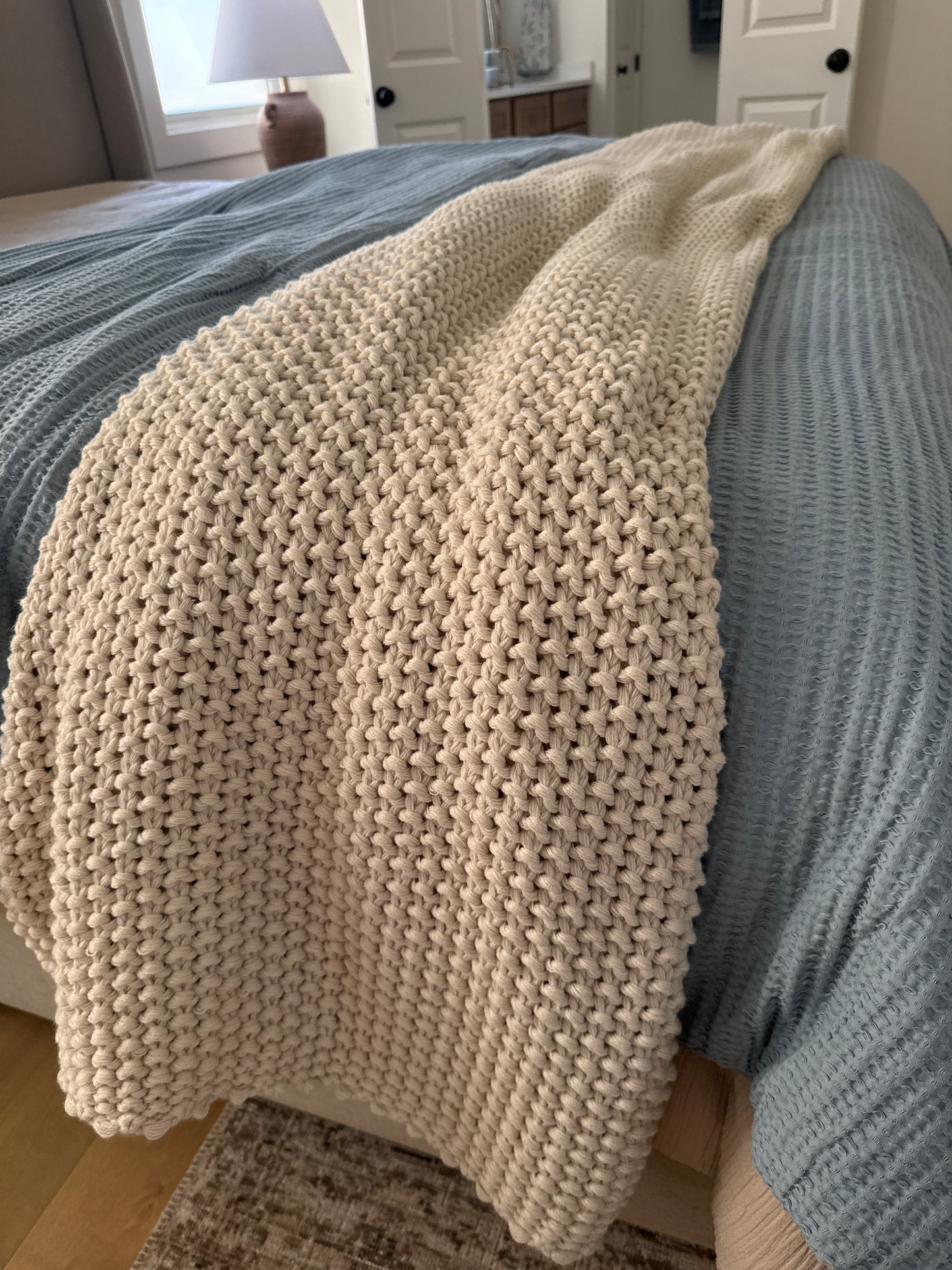 King Cream Heavyweight Knit Blanket