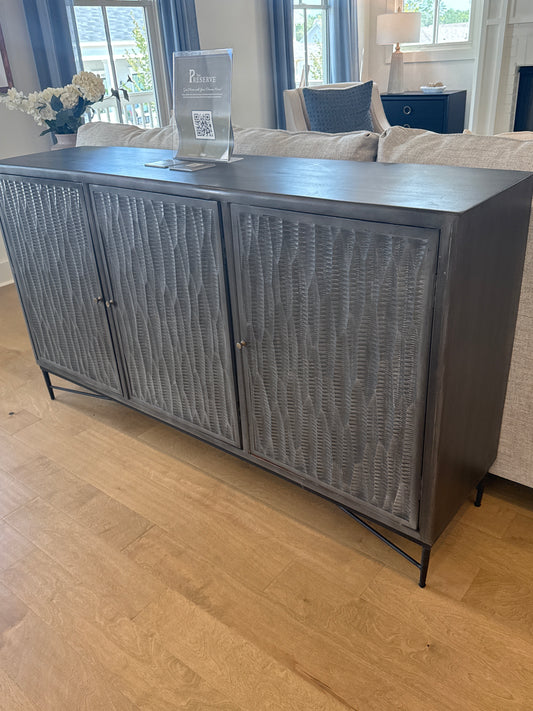 3 Door Modern Wood Textured Console
