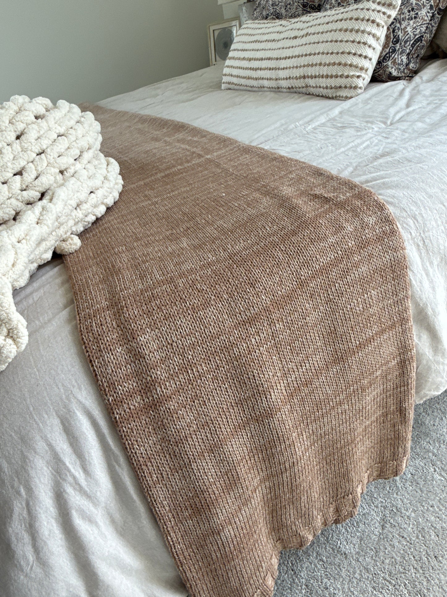 Orange Woven King Throw Blanket