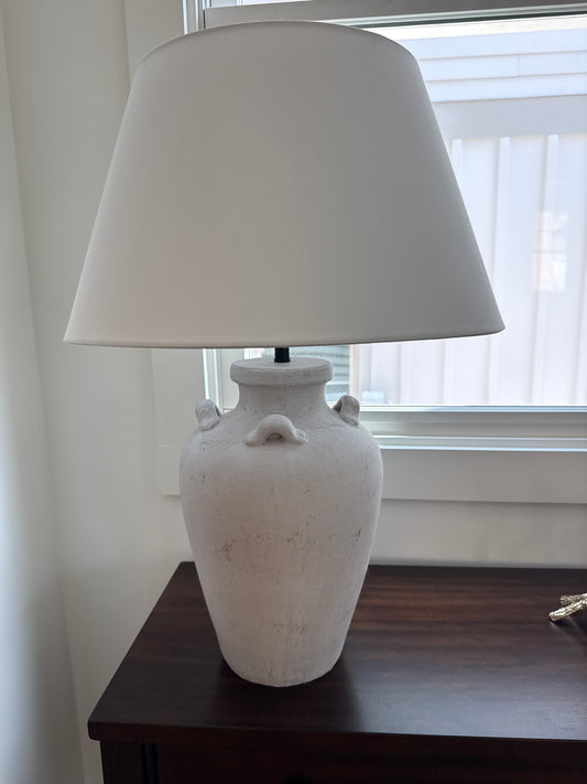 White Vase-Look Handled Lamp