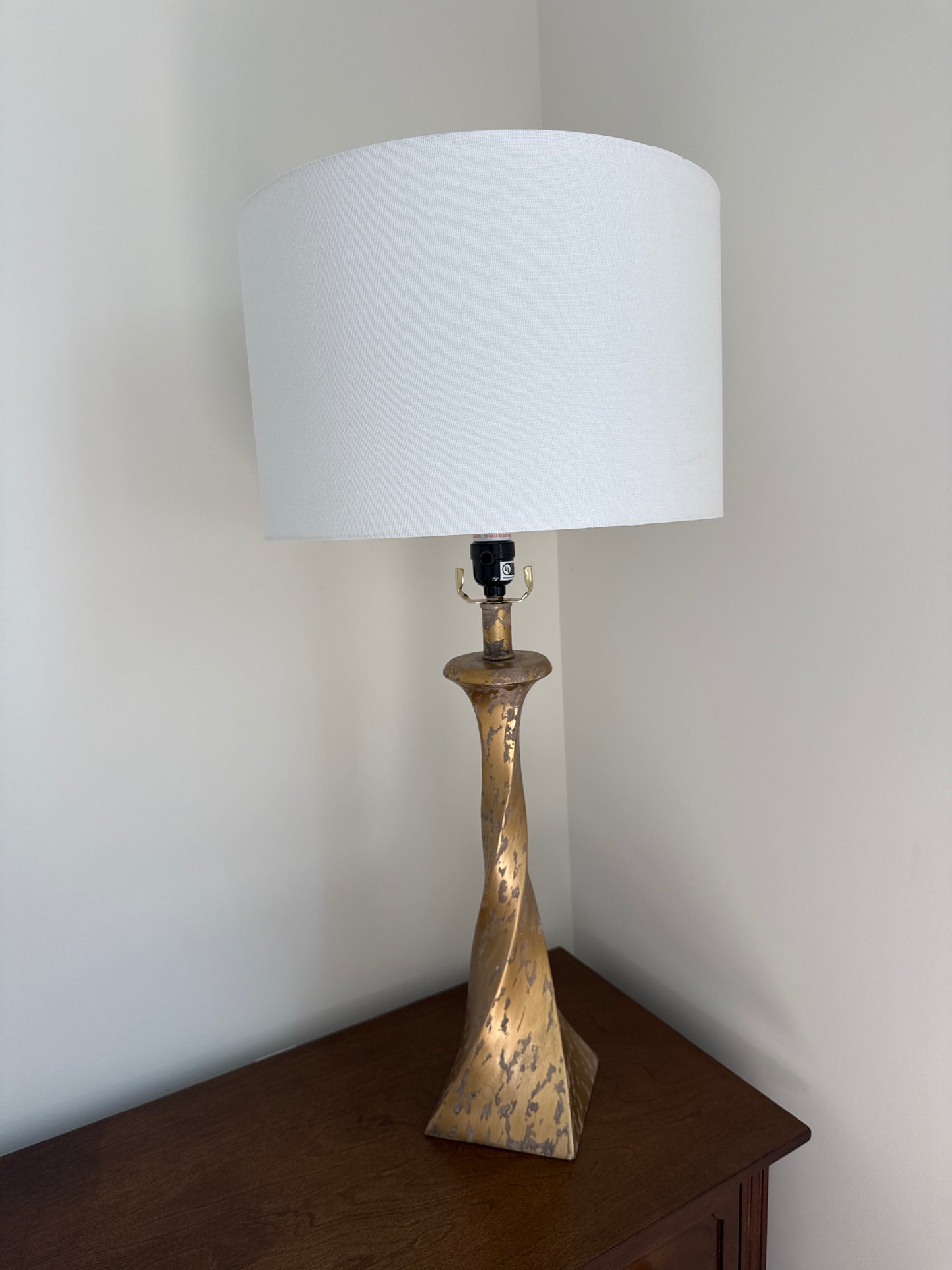 Twisted Gold Distressed Lamp