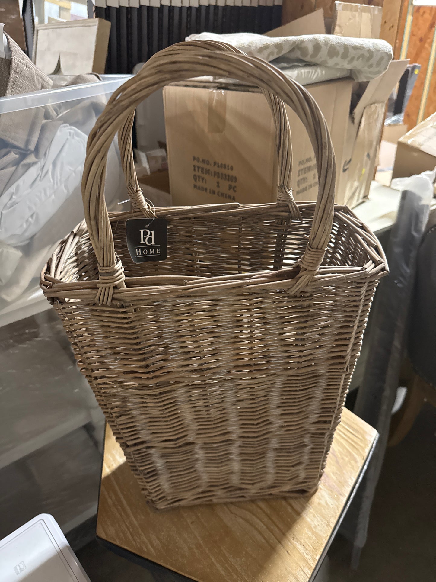 Pd Home Wicker Tote Basket with Handles - medium