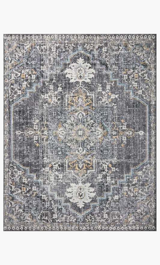 Cassandra Charcoal/Gold Rug 5x7