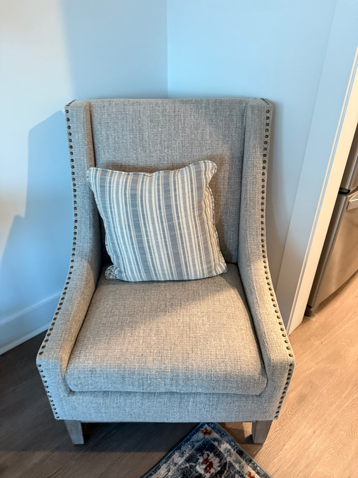 Blue and White Stripe Pillow