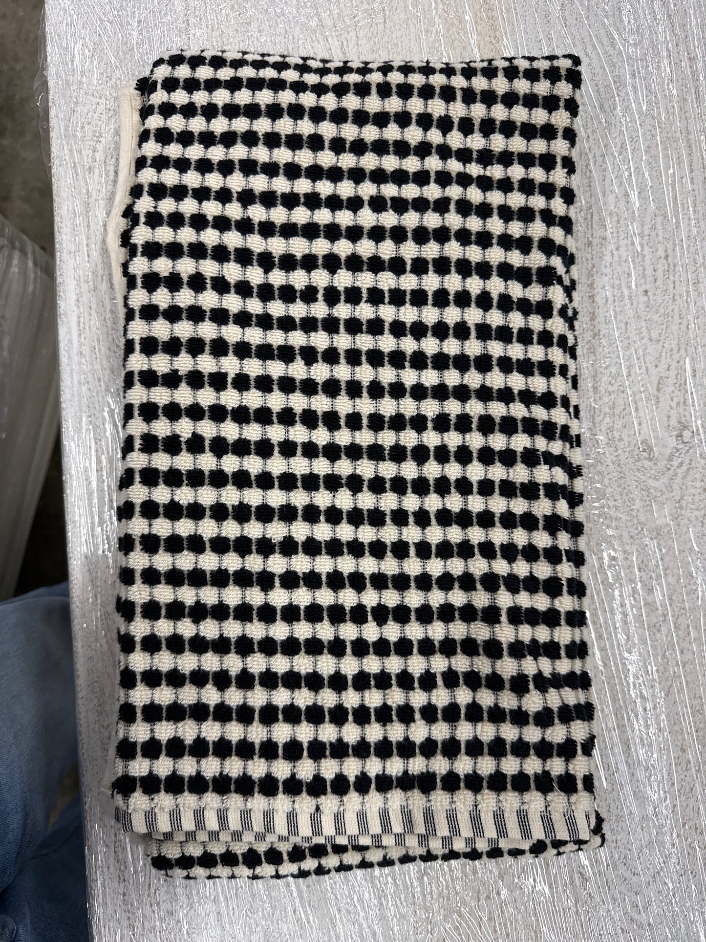 Black and Cream Dot Towel