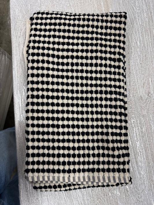 Black and Cream Dot Towel