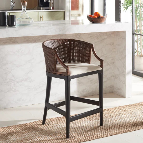 Carneshia Upholstered Solid Wood Counter Stool