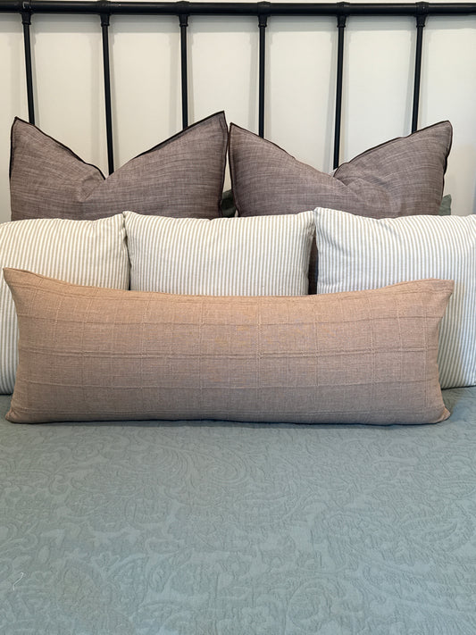 Tan Linen Lumbar Pillow