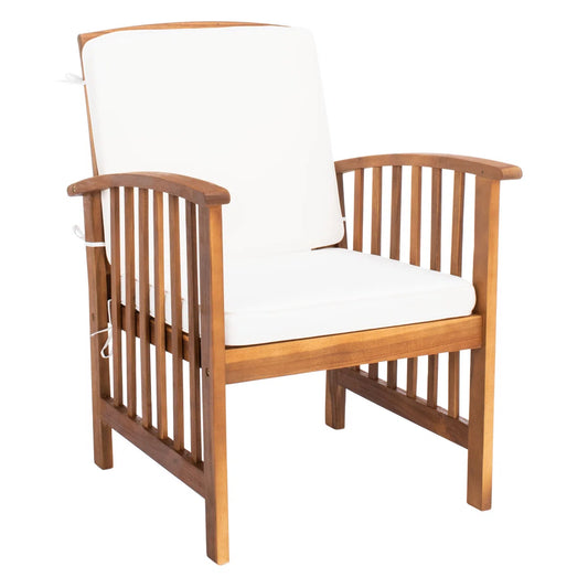 Natural Frame Beige Cushion 2 Seat Outdoor Chair