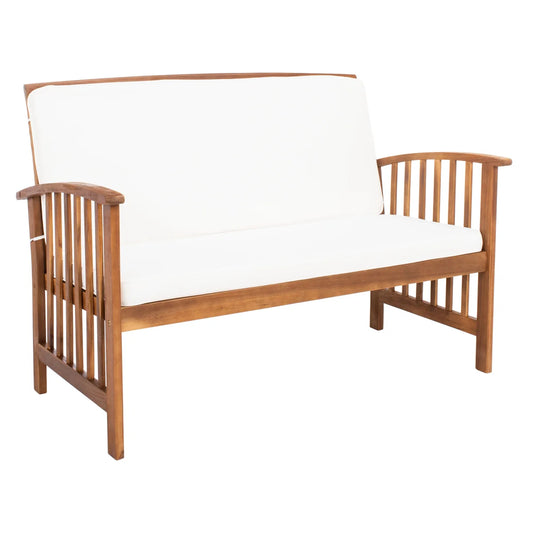 Natural Frame Beige Cushion 2 Seat Outdoor Couch