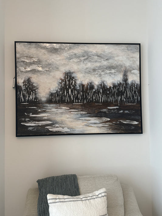 Moody Abstract Forest Canvas