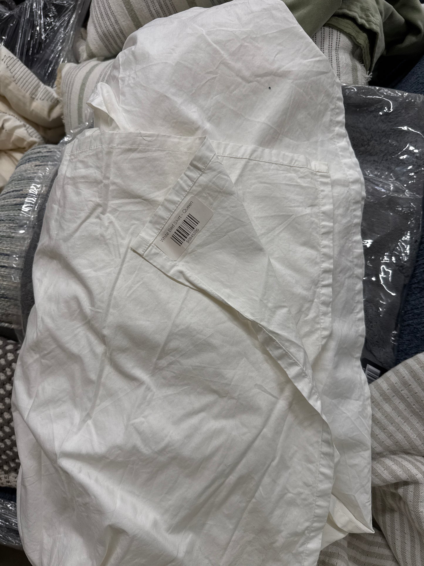 White Bed Skirt - Queen