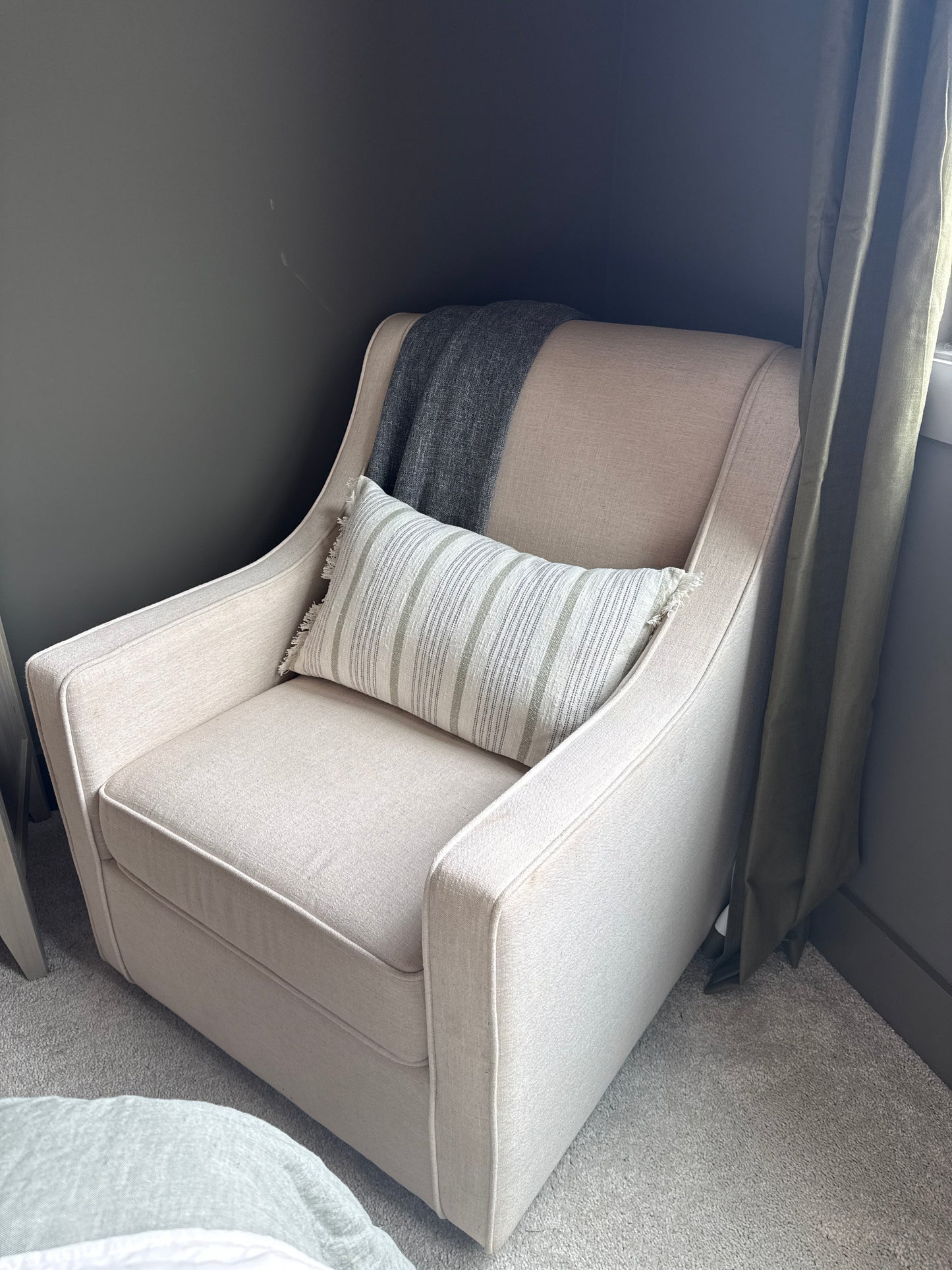Beige Swivel Accent Chair