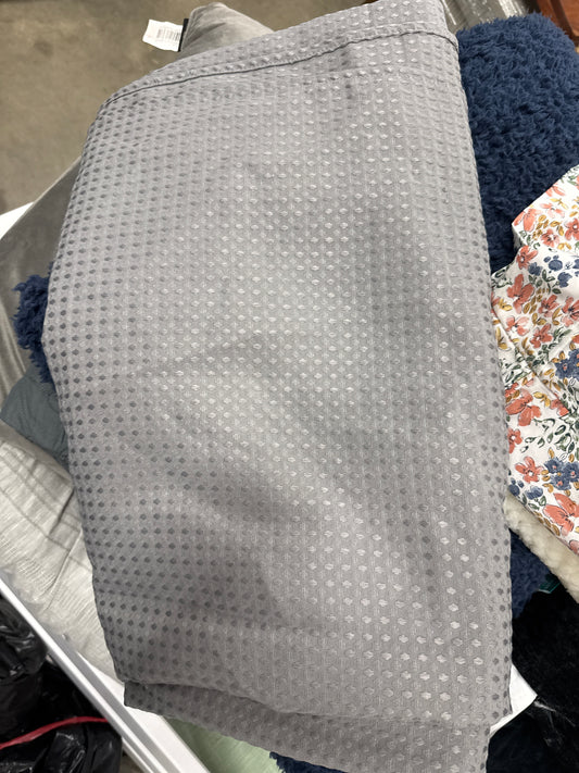 Gray Waffle Weave Shower Curtain