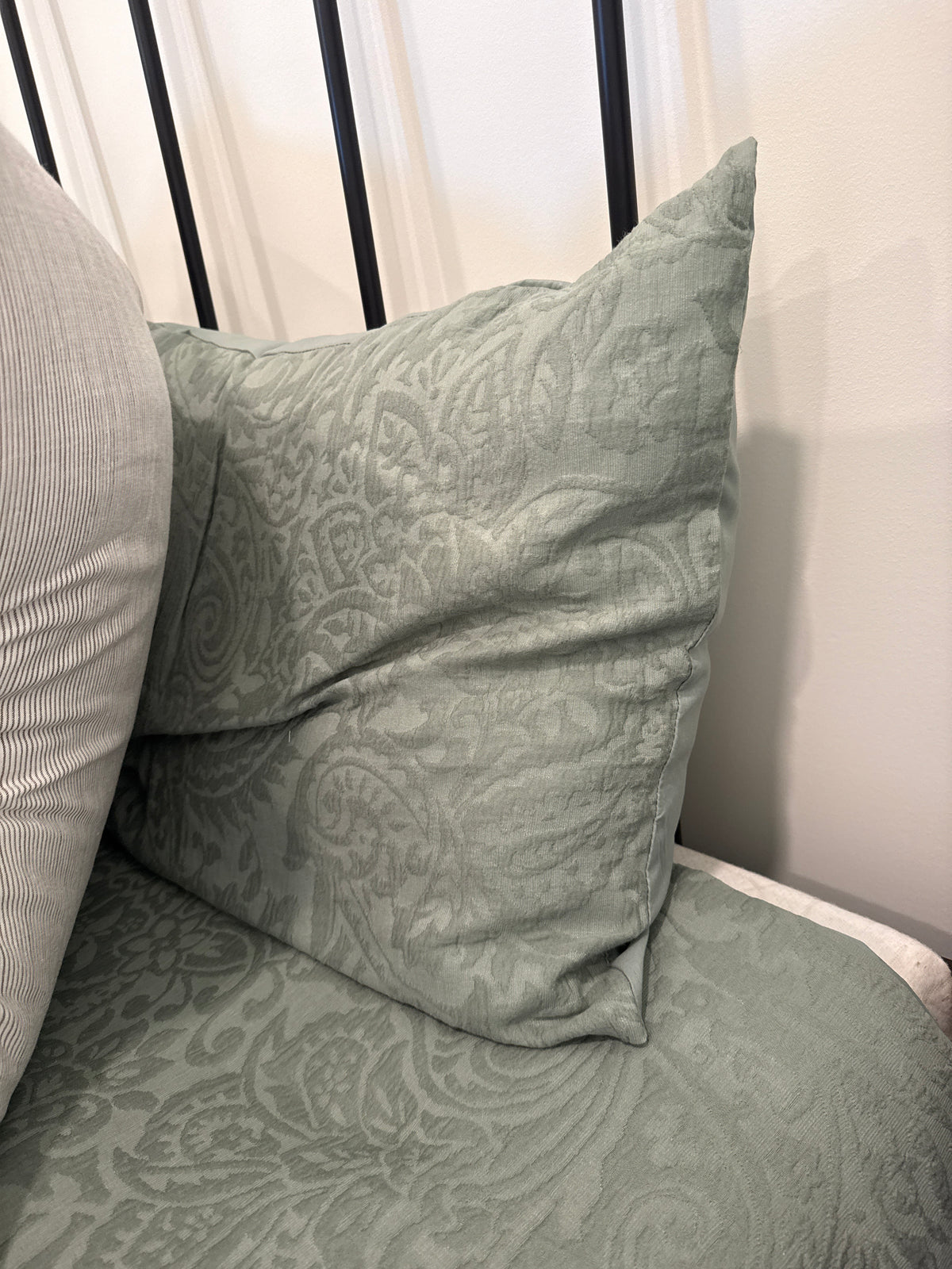 Sage Green Patterned Sham + Pillow