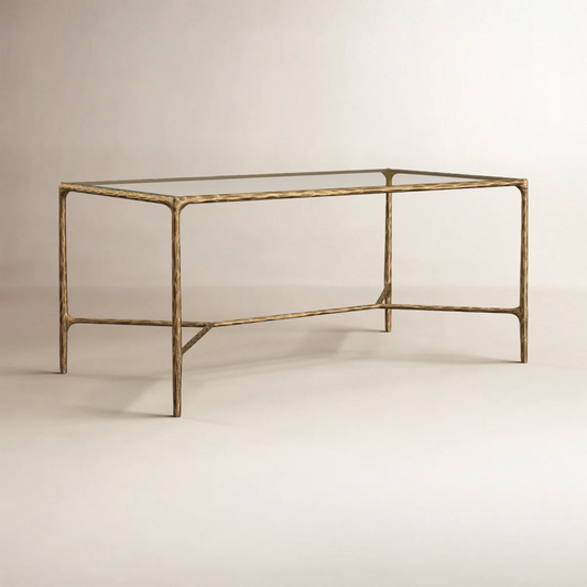 Brass Iron and Glass Coffee Table