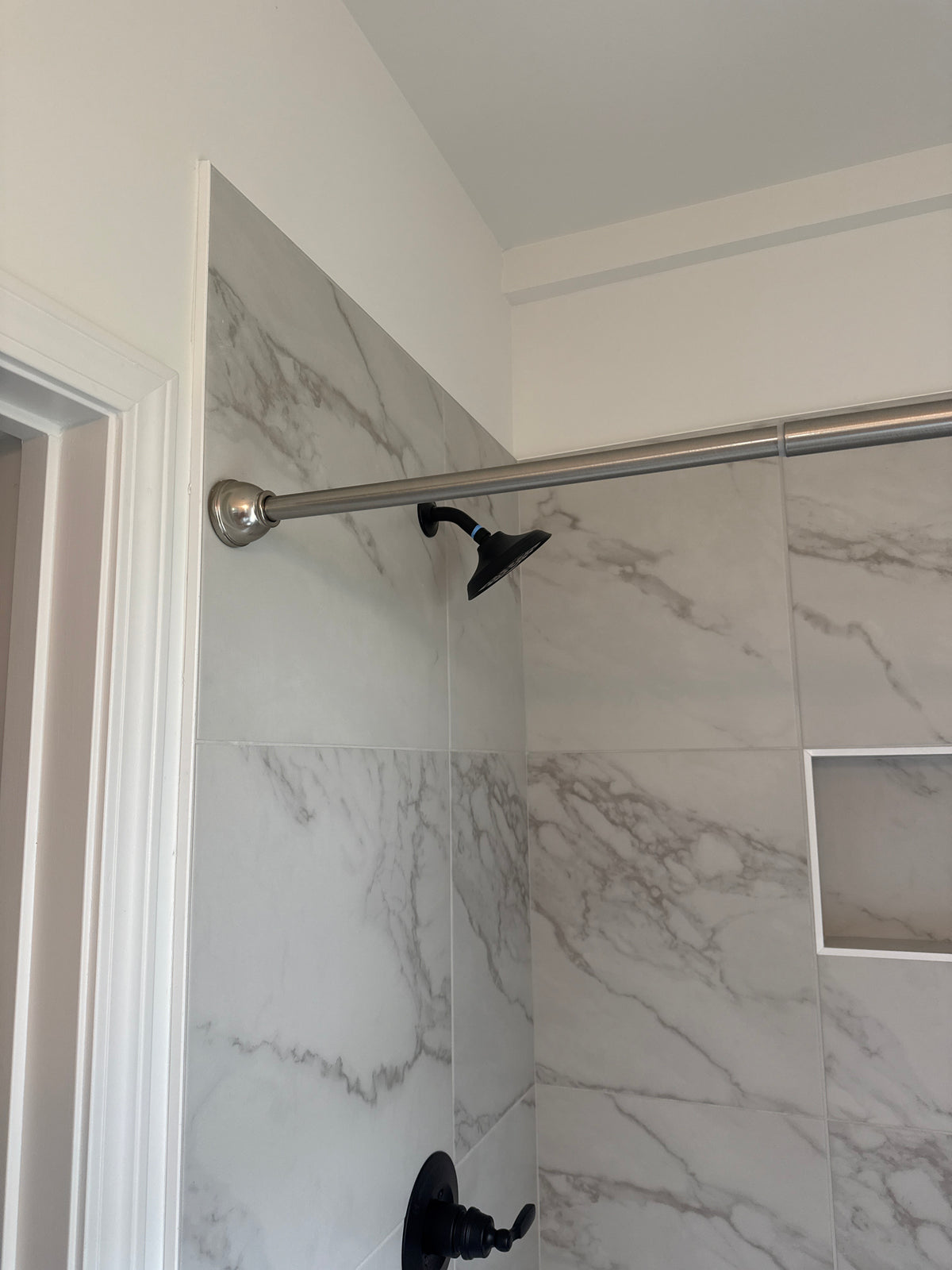 Silver Shower Curtain Rod