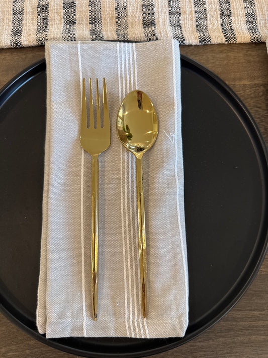 Gold Forks + Spoons (6 Set)