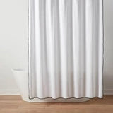 Solid Shower Curtain Cream with Black Edge