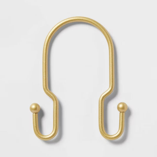 Metal Double Shower Hooks Brass