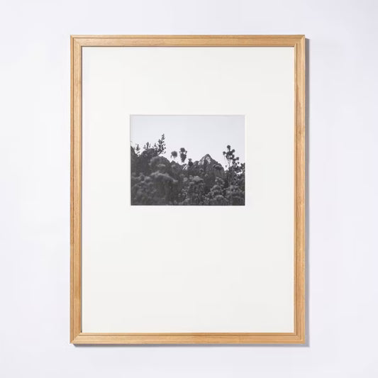 18" x 24" Matted to 8" x 10" Gallery Frame Natural Wood