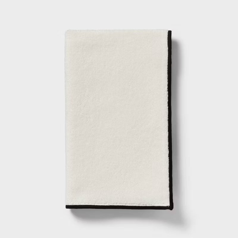 Cream Hand Towel with Black Boarder