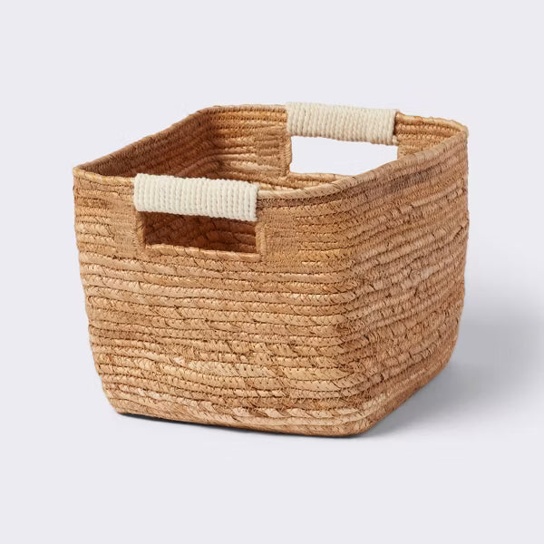 Woven Rectangular Banana Sewing Basket