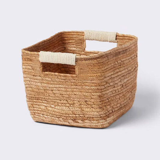 Woven Rectangular Banana Sewing Basket