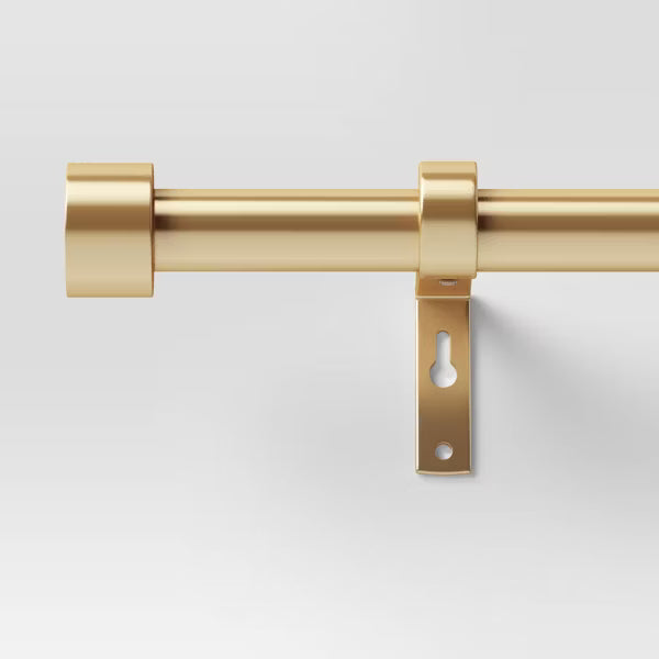 66"-120" Dauntless Curtain Rod Brass