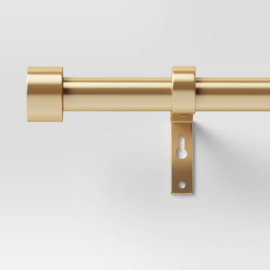 66"-120" Dauntless Curtain Rod Brass