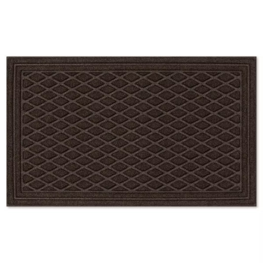 1'6"x2'6" Diamond Tufted Door Mat Dark Brown