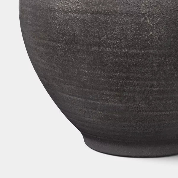 Large Black Rustic Ceramic Vase