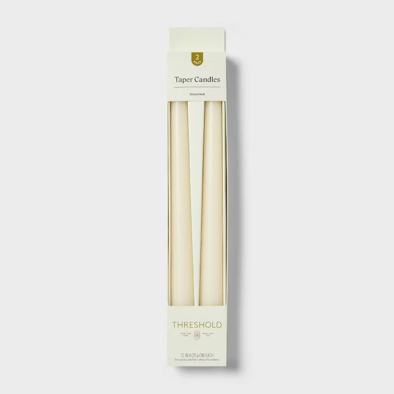 2pk Core Taper Candle Set White