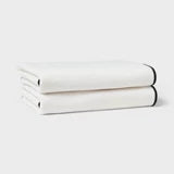 Luxe Border Stitch Bath Towel Black/White