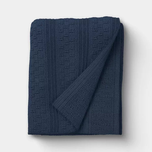 50"x60" Dimensional Knit Throw Blue