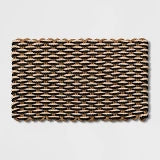 1'6"x2'6" Rope Braided Basket Weave Doormat Black/Brown/Cream