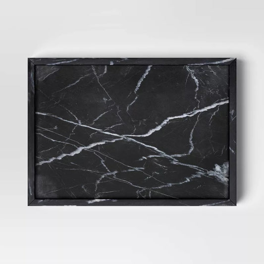 Marble Rectangle Tray Black